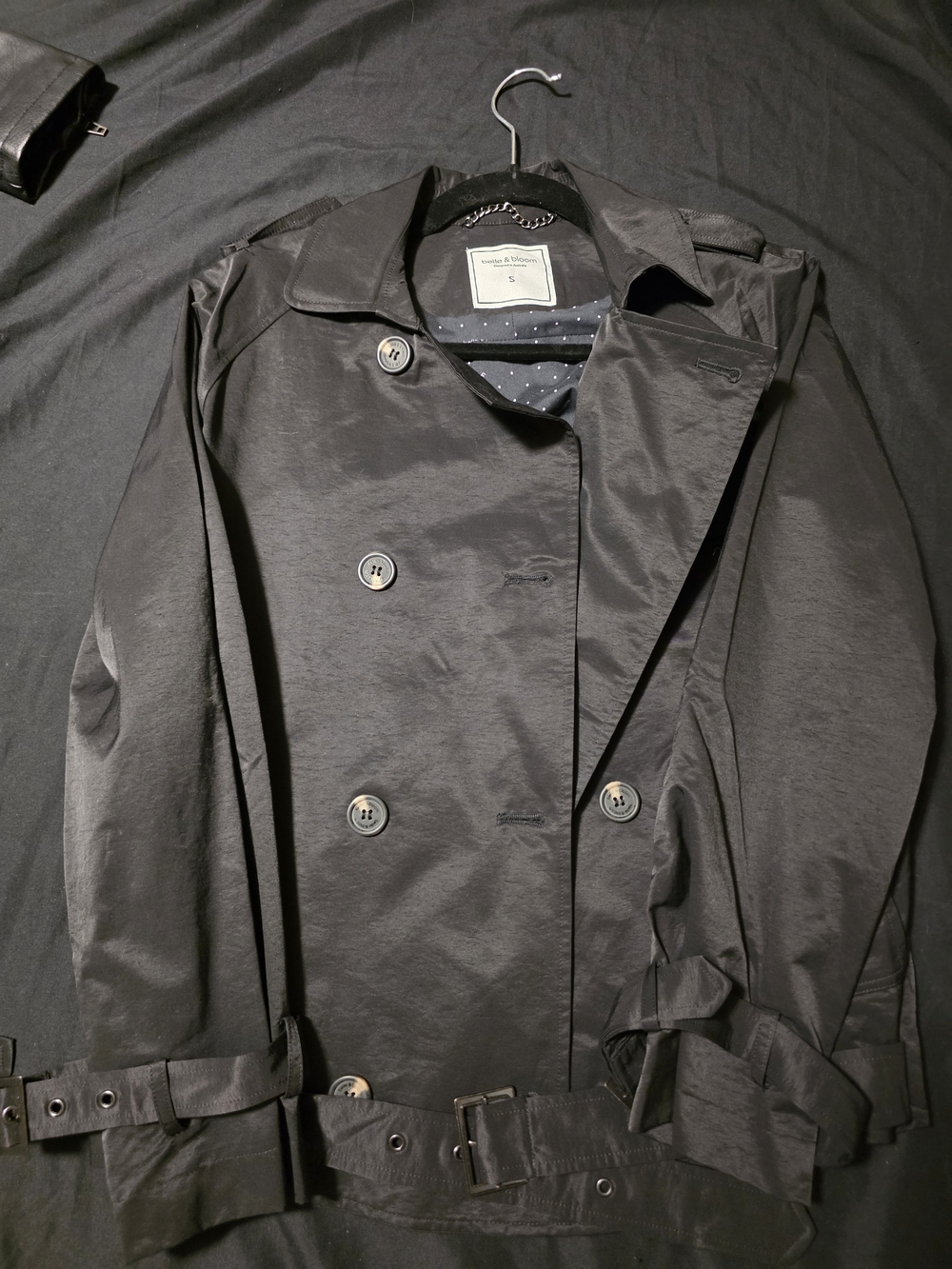 Anthropologie Black Double-Breasted Pea Coat